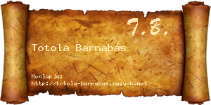 Totola Barnabás névjegykártya